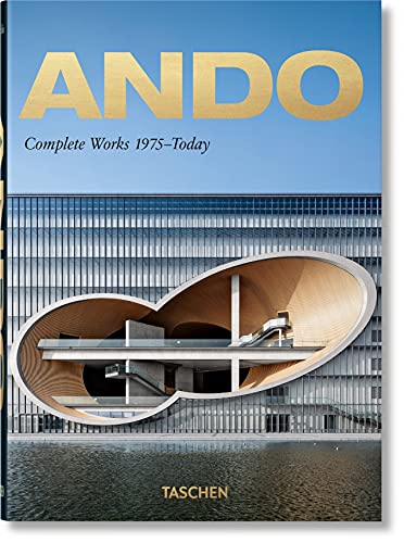 Book cover: “Ando. Complete Works 1975–Today” featuring architectural cutaway.