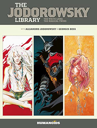 Book cover: "The White Lama" with three illustrated character panels.