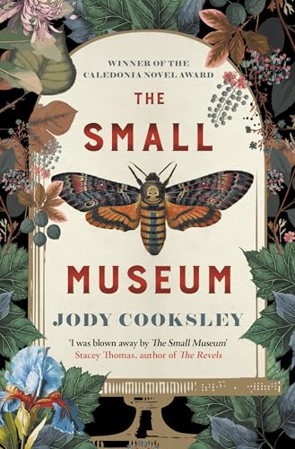 Book cover with moth illustration and floral, dark botanical background.