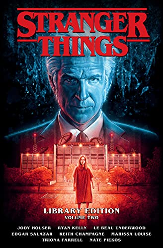 Stranger Things Library Edition Volume 2 cover featuring a man's face and a girl.