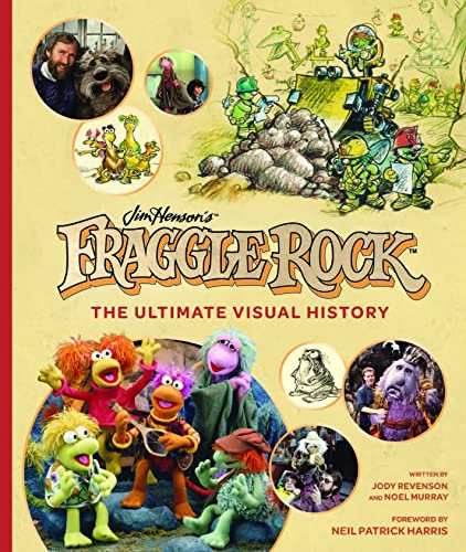 Fraggle Rock book cover with characters, sketches, and Jim Henson.