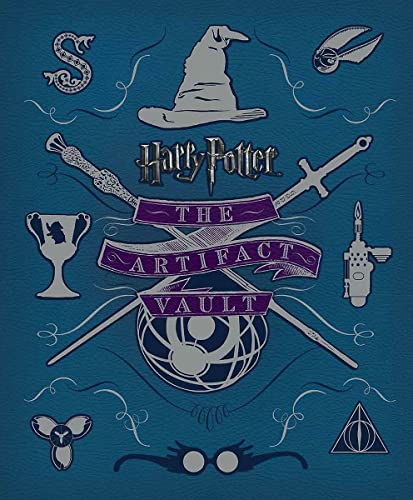 “Harry Potter: The Artifact Vault” book cover with magical objects.