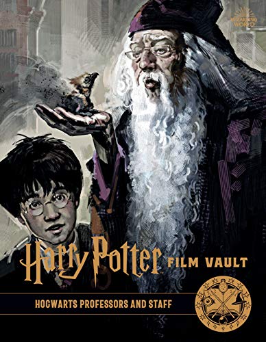 Illustrated book cover featuring Albus Dumbledore holding a phoenix and Harry Potter.