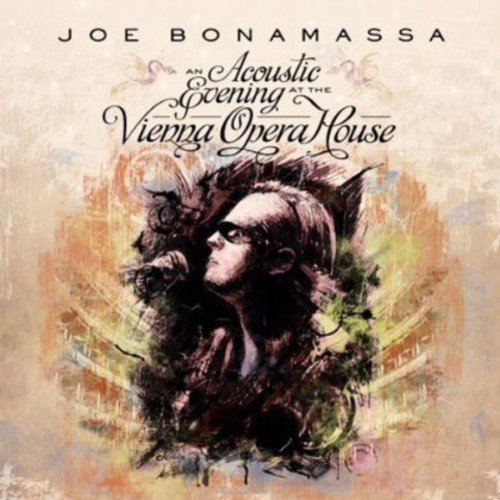 "Album cover with abstract painting of a man playing guitar."