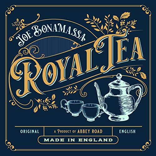 Joe Bonamassa’s “Royal Tea” vinyl album cover with teapots and gold accents.