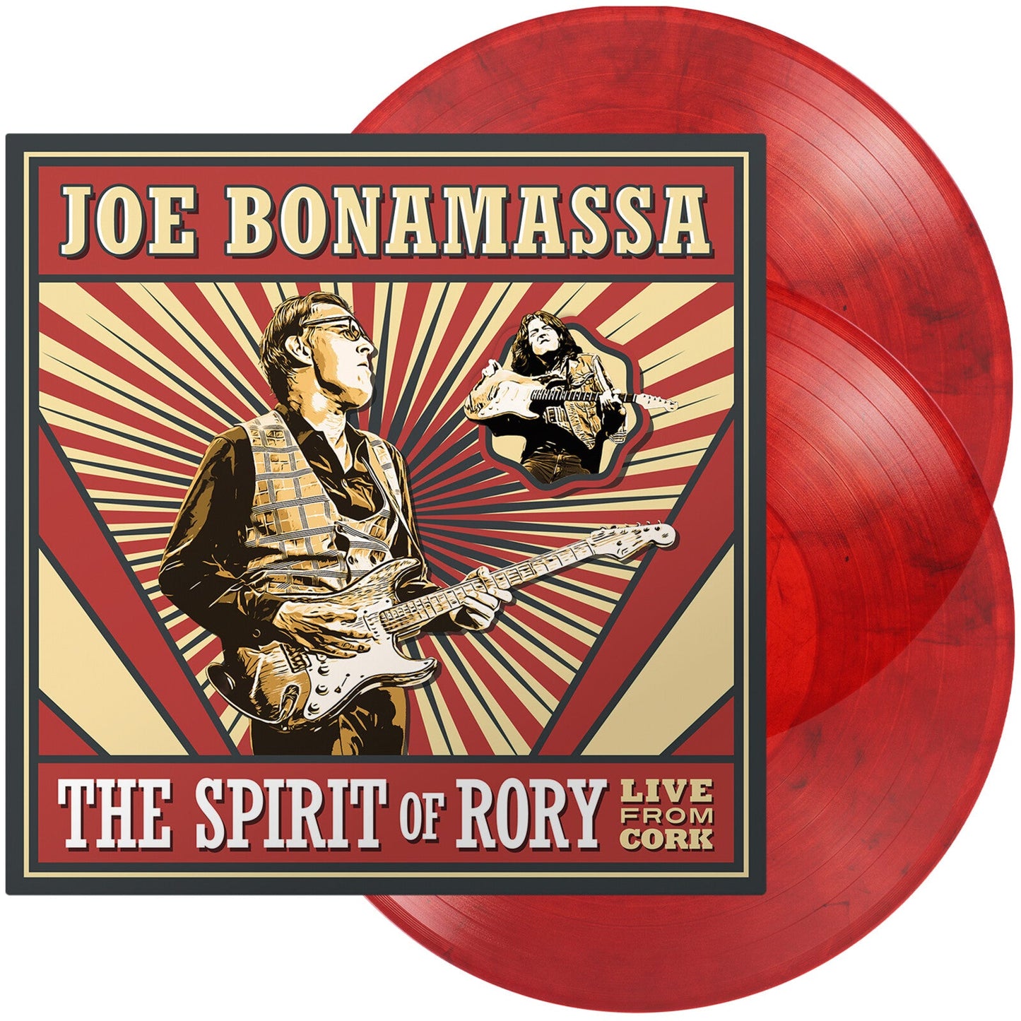 Joe Bonamassa album cover and two red vinyl records.