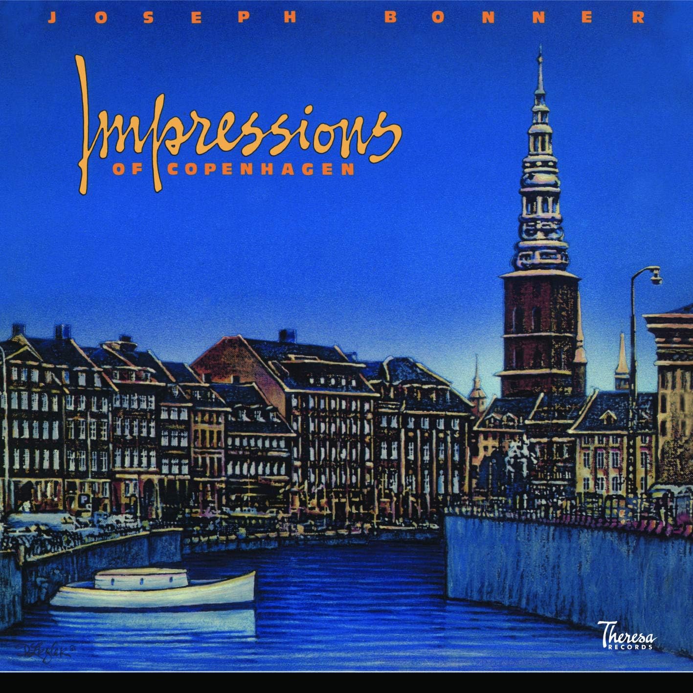 Vinyl record cover: “Impressions Of Copenhagen” with a cityscape and tower.