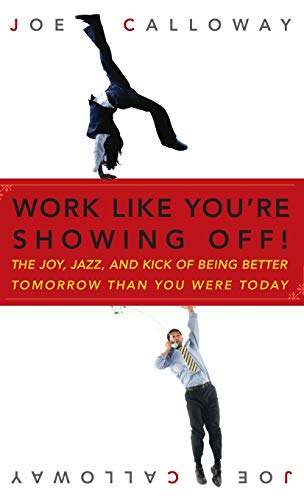 Book cover: man handstanding, another talking on phone, red and white design.