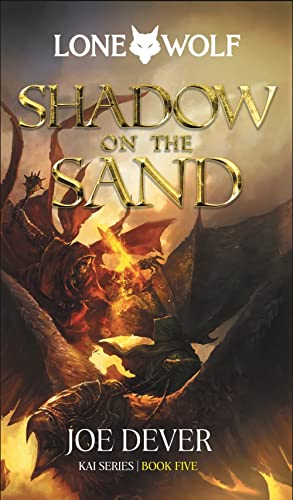 Book cover: “Shadow on the Sand” depicts a warrior fighting a dragon.