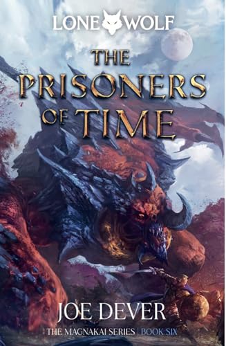 Book cover: dragon, warrior, and moonlit sky for "The Prisoners of Time.