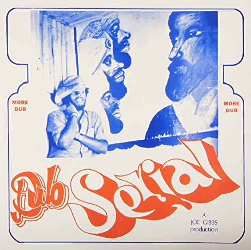 A vinyl record cover with a blue-toned image and orange text "Dub Serial" on a white background.