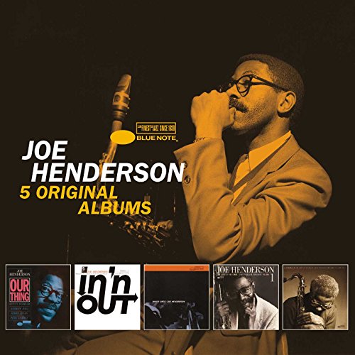 Joe Henderson playing saxophone, five album covers below, text "5 Original Albums."