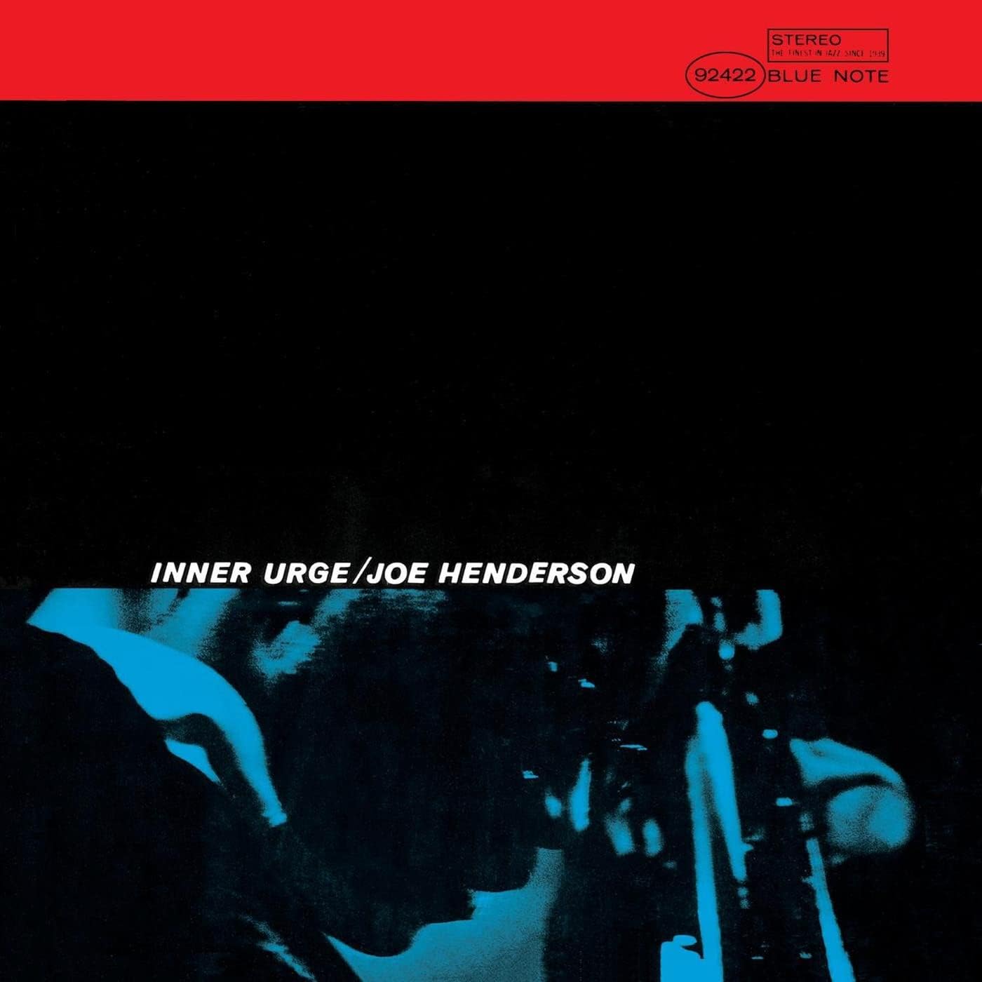 CD case for jazz album “Inner Urge” by Joe Henderson, with blue cover art.