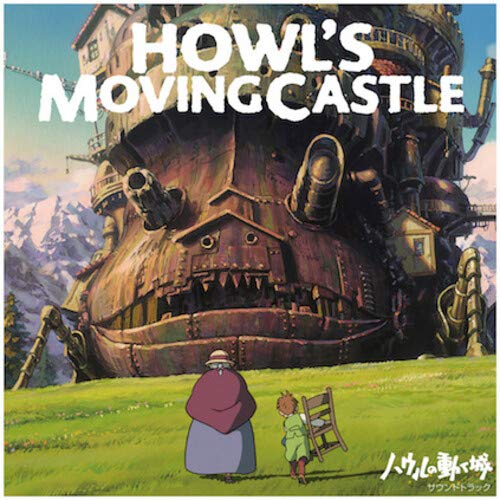 Howl's Moving Castle album cover with castle and figures below.