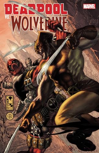 Comic book cover depicting Deadpool and Wolverine in combat with swords.