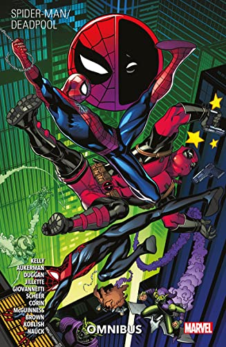 Spider-Man and Deadpool in dynamic poses on comic book cover.