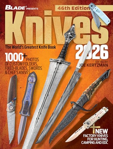 Cover of "Knives 2026" book featuring multiple detailed knife images.