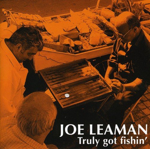 CD cover: two men playing dominoes, warm orange tones, text "Joe Leaman".