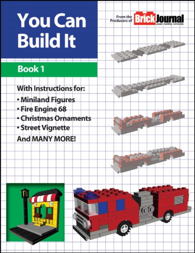 Book cover featuring LEGO builds: a fire engine, vignettes, and minifigures.