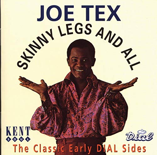 Joe Tex wearing a paisley shirt with arms outstretched on a music album cover.