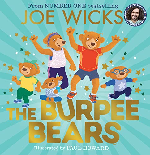 Cartoon bears in exercise clothes with the book title "The Burpee Bears.
