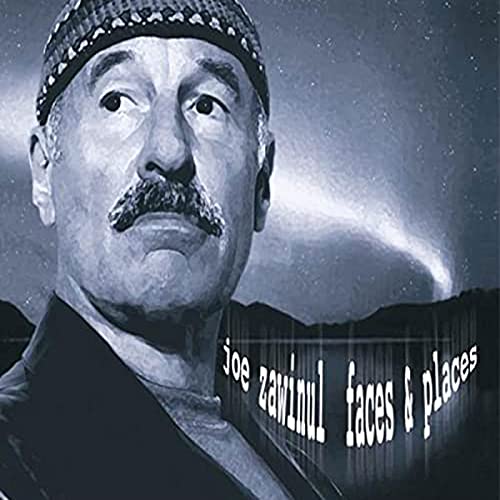 Joe Zawinul portrait CD cover with silhouetted mountains and text.