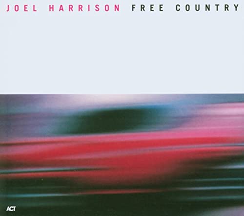 CD cover for Joel Harrison’s “Free Country” with abstract red and black blur.