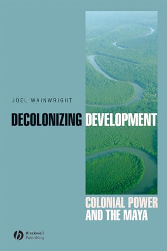 Book cover: “Decolonizing Development” with a jungle river landscape.