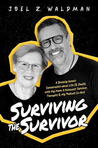 Book cover featuring a son and mother, with bold yellow accents.