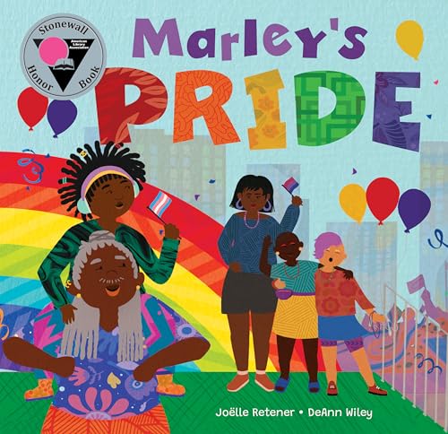 Book cover showing diverse people celebrating at a parade with a rainbow background.