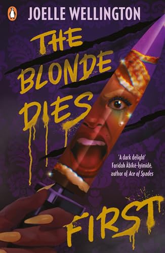 A hand holds a knife reflecting a screaming face against a dark purple background.