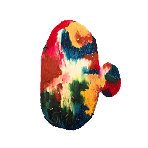 Abstract colorful painting resembling a face, CD cover art.