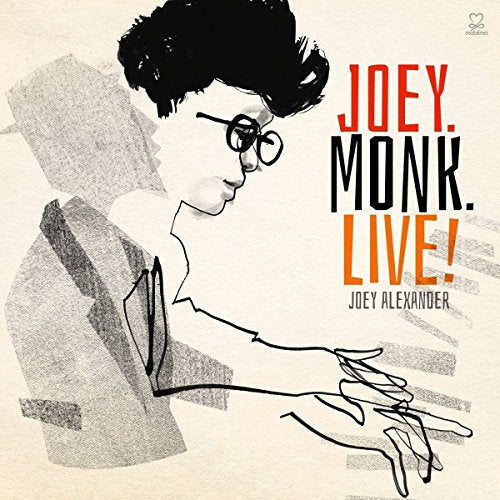 CD cover: sketched portrait of pianist Joey Alexander at a piano.