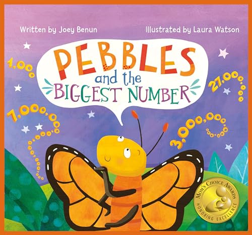 Book cover: yellow caterpillar with colorful wings and large numbers.
