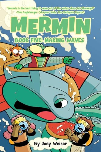 Cartoon cover of "Mermin Vol 05: Making Waves" with sea creatures.
