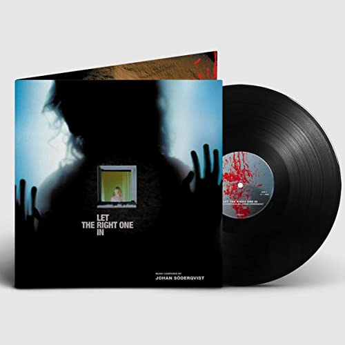 Let The Right One In" soundtrack vinyl record with dark, shadowy cover art.