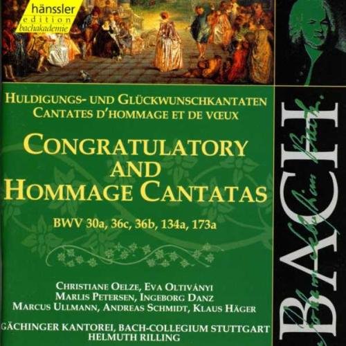 CD cover for Bach’s “Congratulatory and Hommage Cantatas” with period painting.