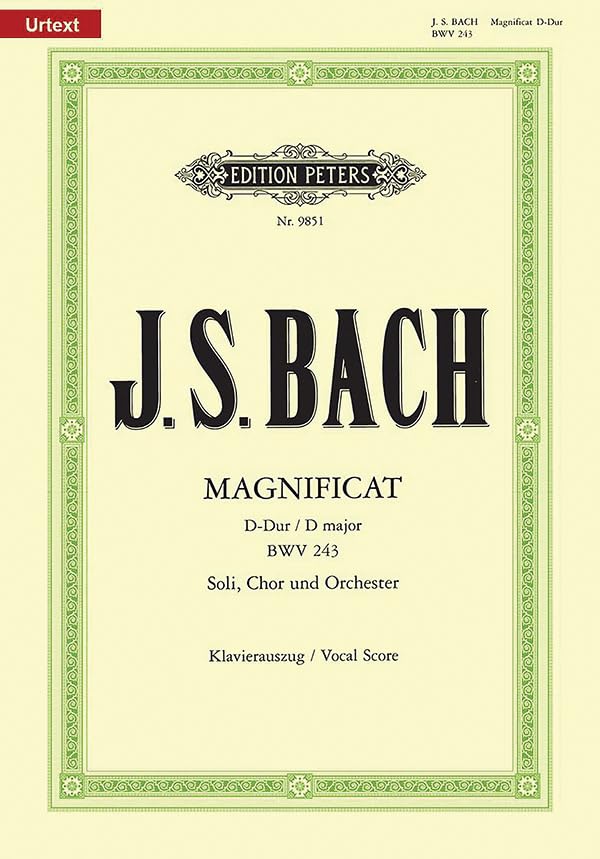 Cover of vocal score for Bach’s Magnificat in D, Edition Peters.