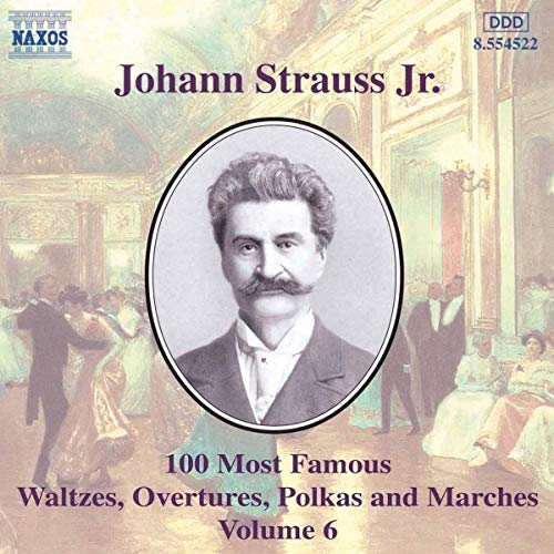 CD cover for Johann Strauss Jr.'s "100 Most Famous Works, Vol. 6".