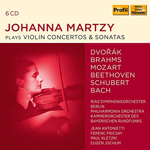 CD cover featuring violinist Johanna Martzy and composers' names.