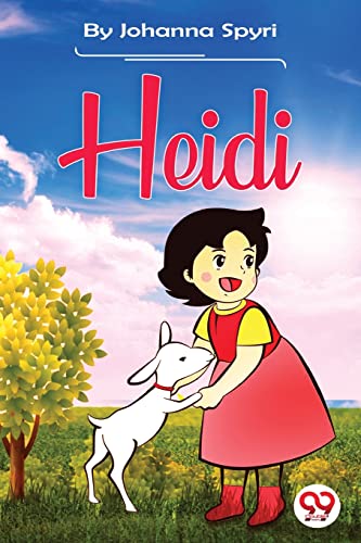 Book cover: "Heidi" with a girl and goat in a meadow.