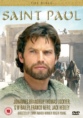DVD cover featuring a portrait of Saint Paul with a historical backdrop.