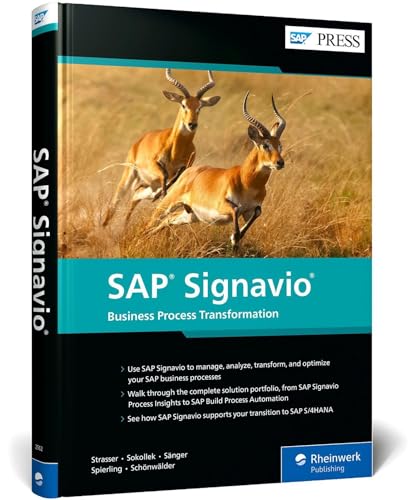 Book cover for "SAP Signavio" featuring two antelopes in a field.