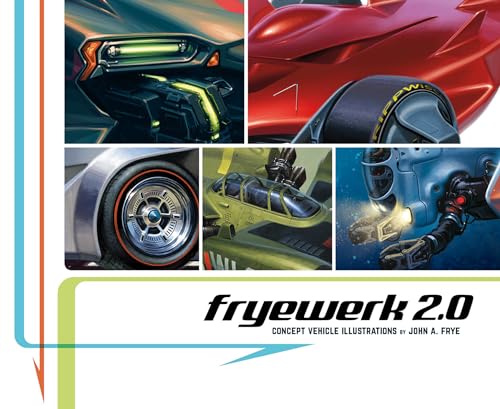 Collage of futuristic vehicle illustrations, including cars and robotic arms.