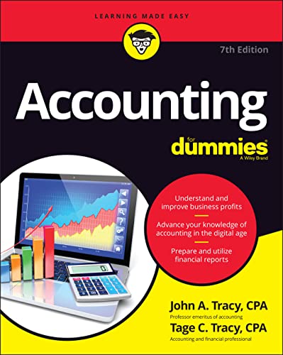 The book cover for Accounting For Dummies, 7th Edition, featuring a laptop and calculator.