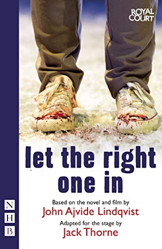 Play script cover with bloody shoes and title "Let the Right One In".