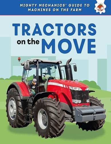 Book cover featuring a red and grey tractor against a green field.