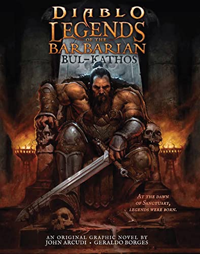 Book cover depicting a muscular barbarian warrior seated on a skull throne.