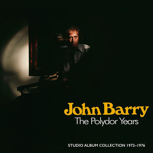 John Barry album cover featuring a portrait in shadow and gold text.