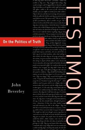 Book cover: "Testimonio: On The Politics Of Truth" by John Beverley.